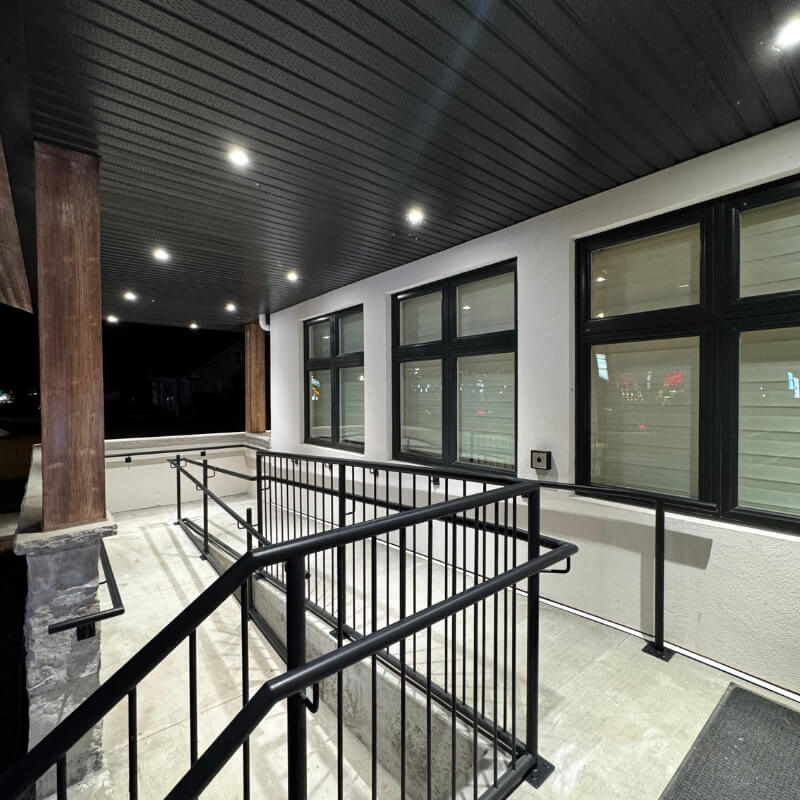 Custom Steel Railings for Commercial Wheelchair Access Ramp